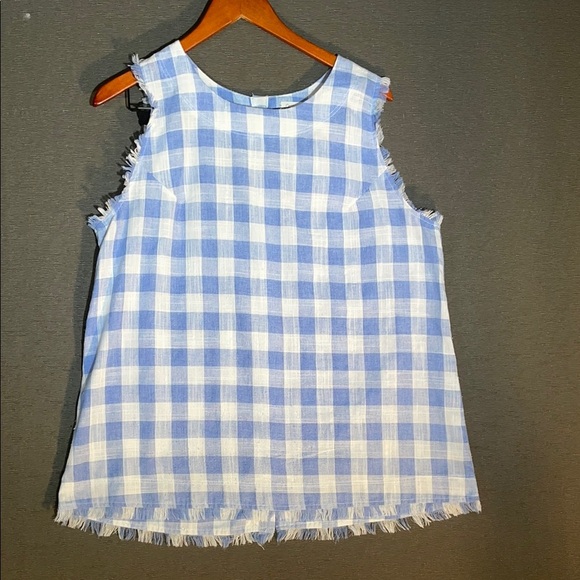 Cotton Bleu Tops - Elegant Blue and White Blouse with Classic Design